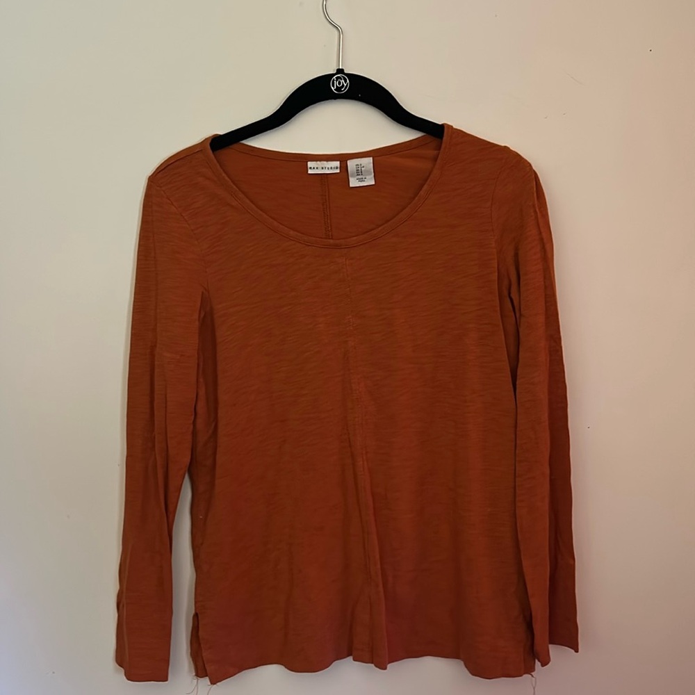 Burnt orange fall long sleeve shirt